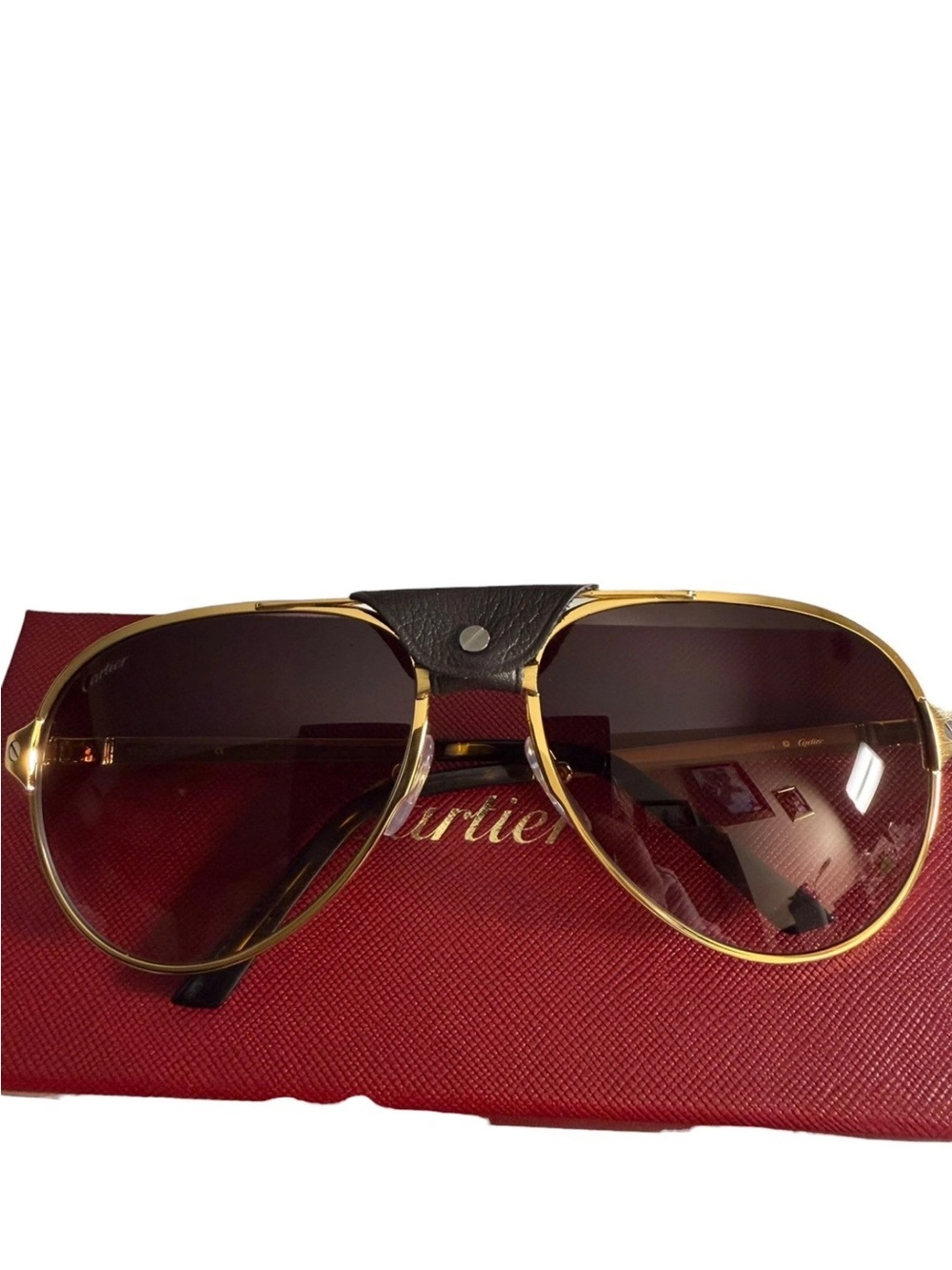 Cartier Gold Frame Sunglasses with Brown Gradient Lenses